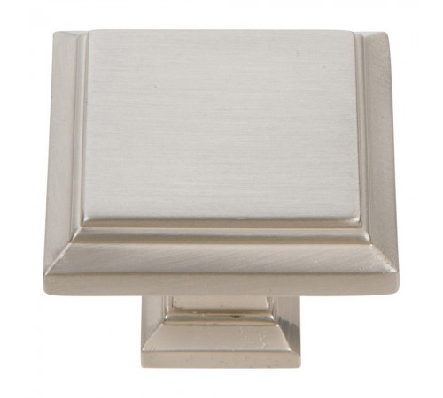 Sutton Place Square Knob 1 1/4 Inch Brushed Nickel