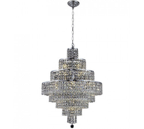 Maxime 18 Light 26 inch Chrome Dining Chandelier Ceiling Light in Clear, Royal Cut
