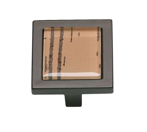 Spa Brown Tiger Square Knob 1 3/8 Inch