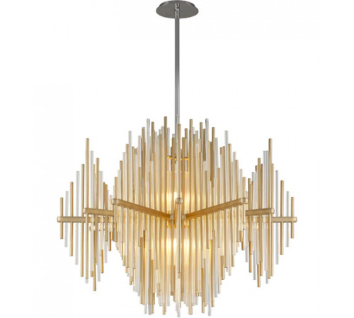 Theory LED 40 inch Gold Leaf with Polished Stainless Pendant Ceiling Light