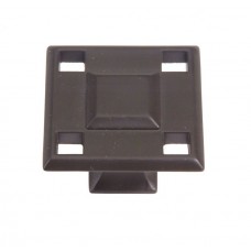Modern Craftsman Square Knob 1 5/16 Inch Aged Bronze