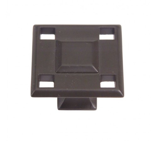 Modern Craftsman Square Knob 1 5/16 Inch Aged Bronze Modern Craftsman Square Knob 1 5/16 Inch Aged Bronze