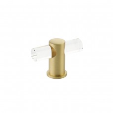Lumiere T-Knob Acrylic Satin Brass 2