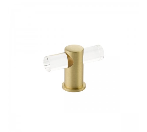 Lumiere T-Knob Acrylic Satin Brass 2