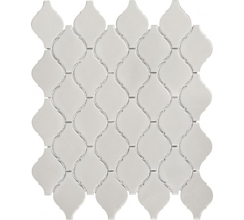 Soho Glossy Arabesque Porcelain Mosaics Warm Grey
