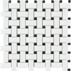 Soho Basketweave Mosaics White w/Blk

