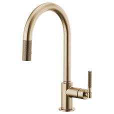 Pull-Down Faucet with Arc Spout and Knurled Handle