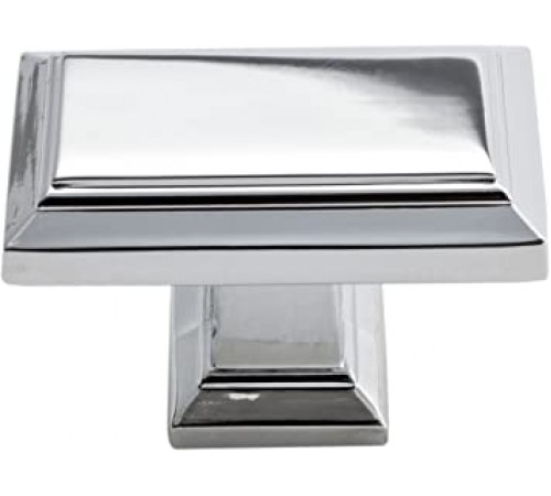 Sutton Place Rectangle Knob 1 7/16 Inch Polished Chrome