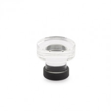 Crystal Grayson Knob Flat Black 1 1/4
