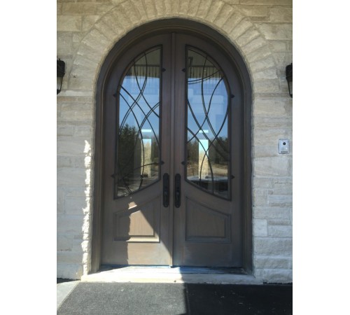 Double door 2 panel with special shape glass