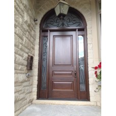3 panel door with transom and sidelights 