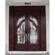 Double door with glass inserts and special design
