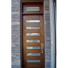 7 panel door with glass