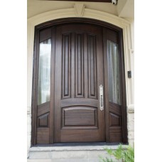 4 panel solid door with two sidelights