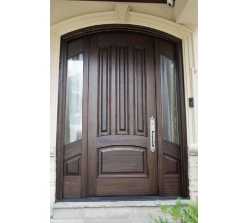 4 panel solid door with two sidelights