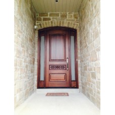3 panel door with design and sidelights