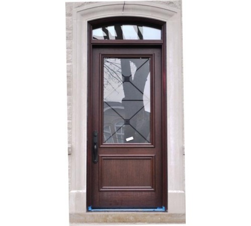 2 panel door with frosted glass and transom