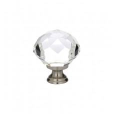 Crystal Diamond Knob Satin Nickel 1 1/4