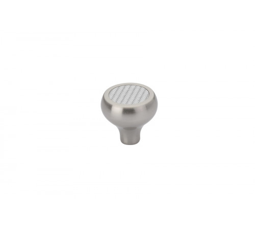 Carbon Fiber Silver Knob 1 1/4