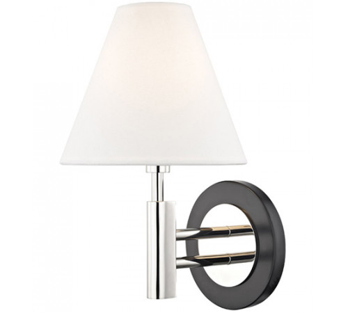 Robbie 1 Light 8 inch Polished Nickel and Black Wall Sconce Wall Light