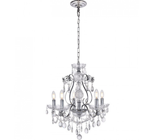 Voltaire 5 Light 22 inch Chrome Chandelier Ceiling Light