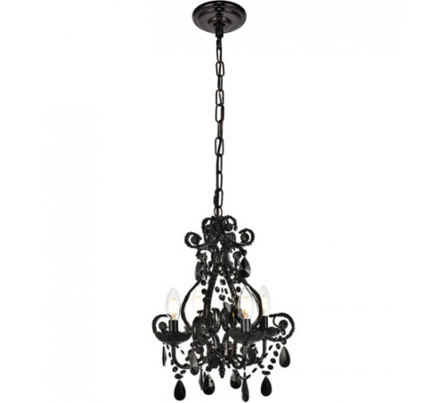 Kato 4 Light 13 inch Polished Black Pendant Ceiling Light