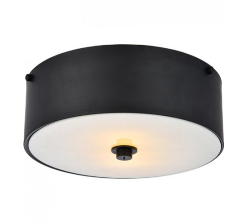 Hazen 2 Light 12 inch Flat Black and White Flush Mount Ceiling Light