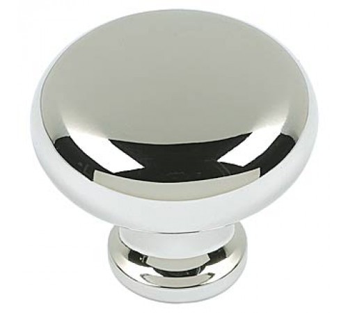 Round Knob 1 1/4 Inch Polished Nickel