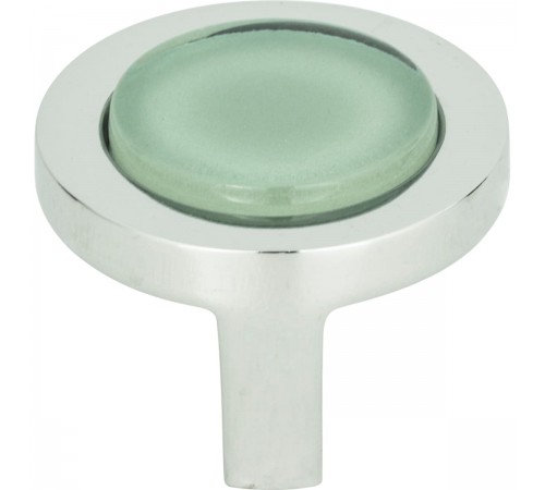 Spa Green Round Knob 1 1/4 Inch Polished Chrome