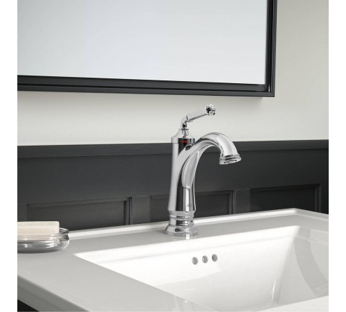 Delancey Single-Handle Bathroom Faucet with Red and Blue Indicators