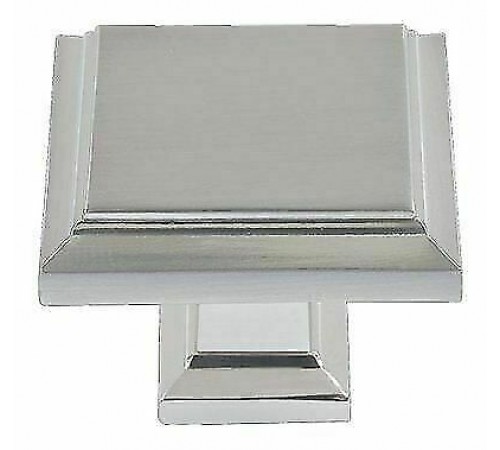Sutton Place Square Knob 1 1/4 Inch Polished Nickel