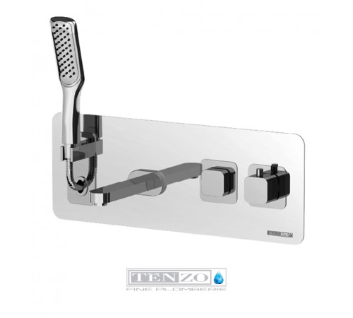 Nissima Pull-Out Wall-Mount Tub Faucet, 2-Function, Quantum, Horizontal